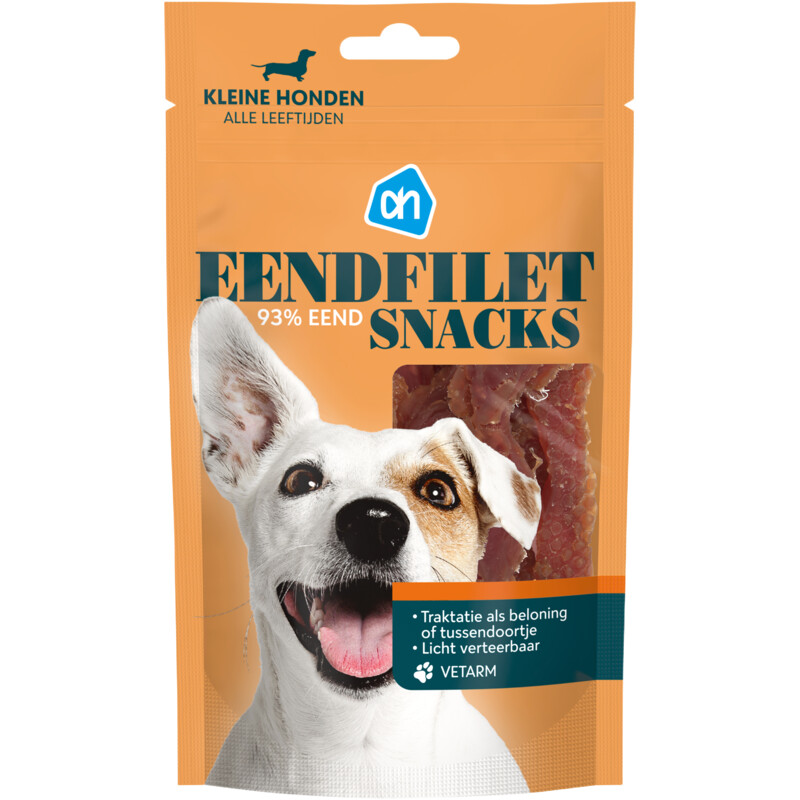 Een afbeelding van AH Eendfilet snacks voor kleine honden