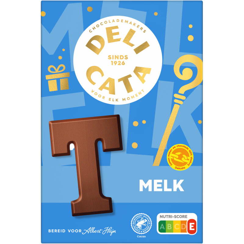 Een afbeelding van Delicata Chocoladeletter melk T