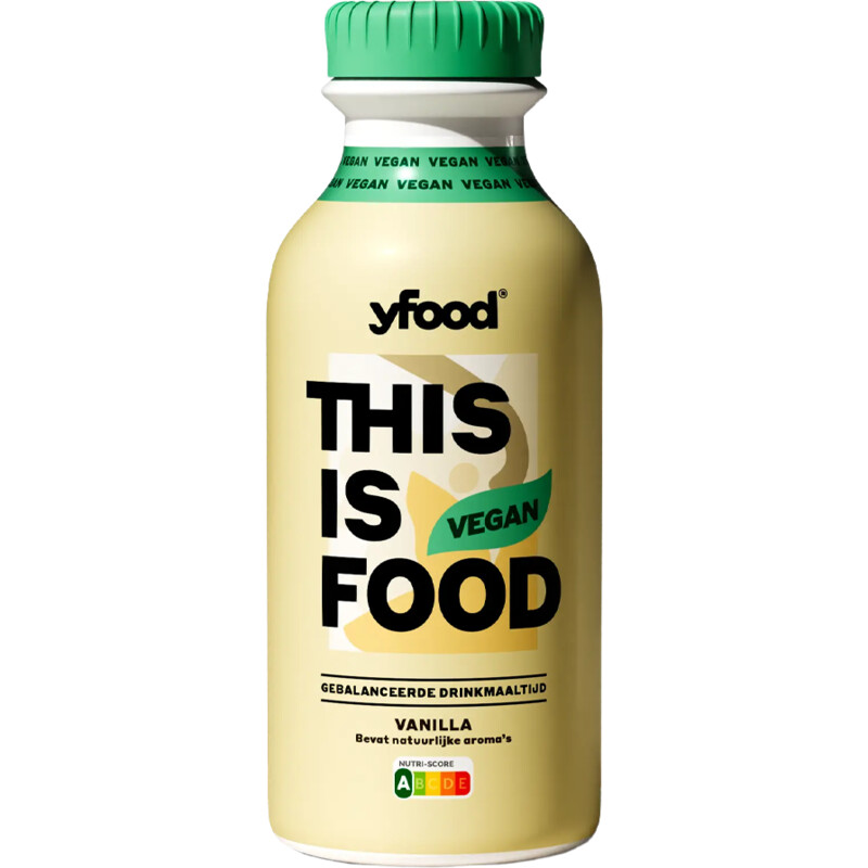 Een afbeelding van Yfood This is food drinkmaaltijd vegan vanilla