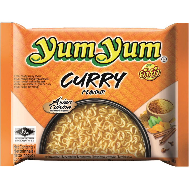 Een afbeelding van Yum Yum Curry flavour instant noodles