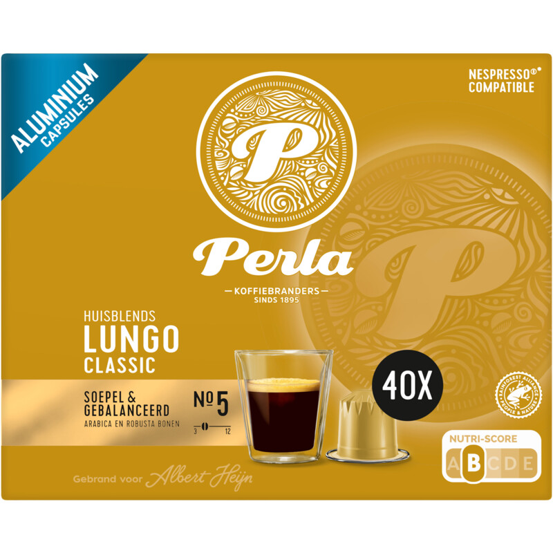 Een afbeelding van Perla Huisblends Lungo classic capsules