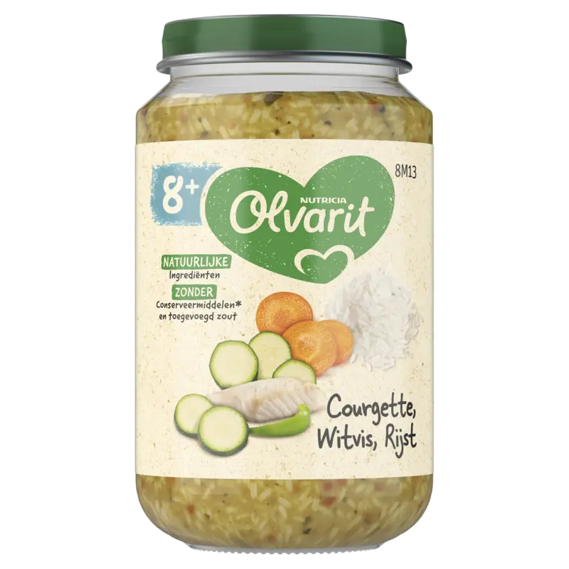 Olvarit Courgette witvis rijst 8m+