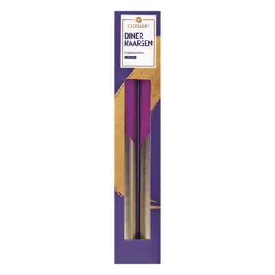 pdp-image-AH Excellent Dinerkaarsen dip dye paars goud 25cm