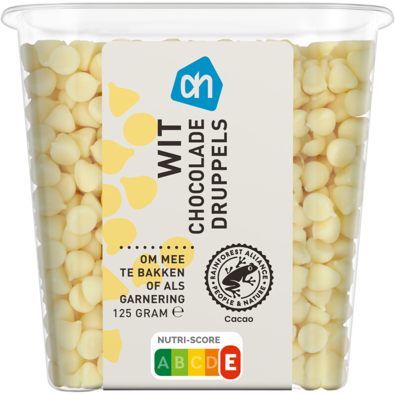 Een afbeelding van AH Witte chocolade druppels