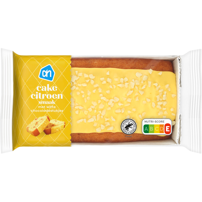 Een afbeelding van AH Cake met citroensmaak witte chocolade