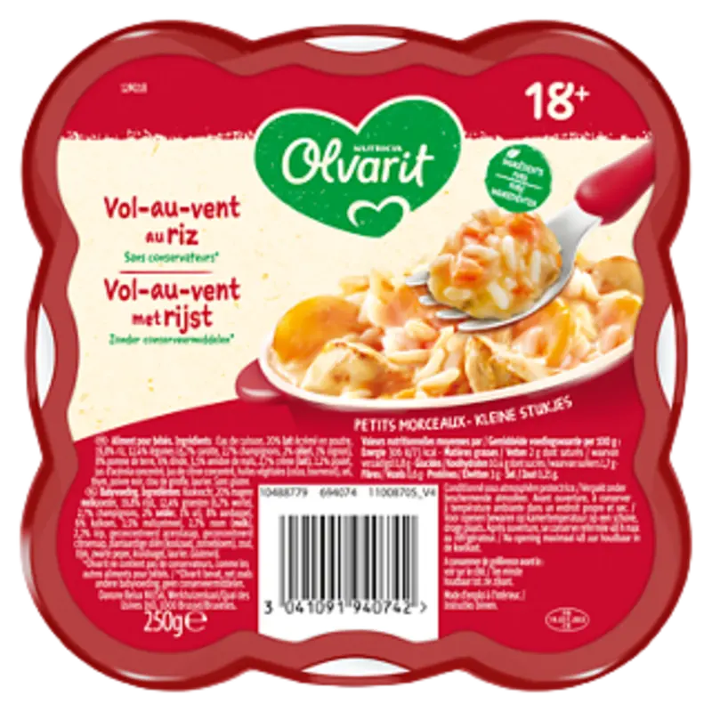 Olvarit Vol-au-vent met rijst 18m+ bel
