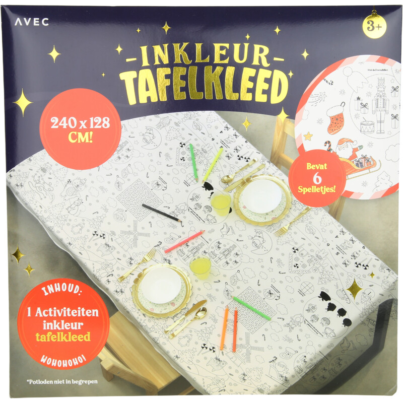 Een afbeelding van Avec Inkleur tafelkleed en spelletjes