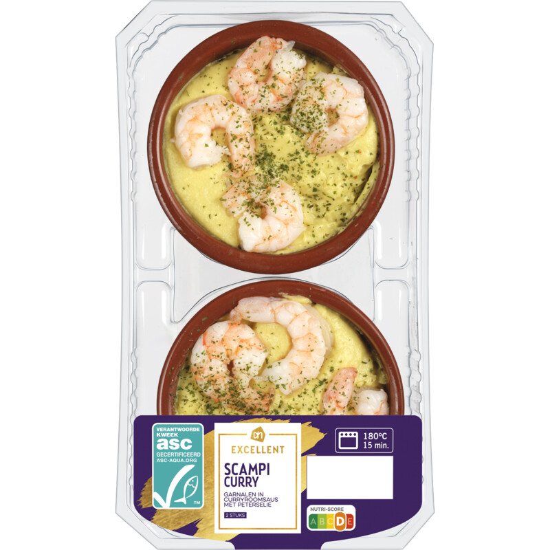 Een afbeelding van AH Excellent Scampi curry bel