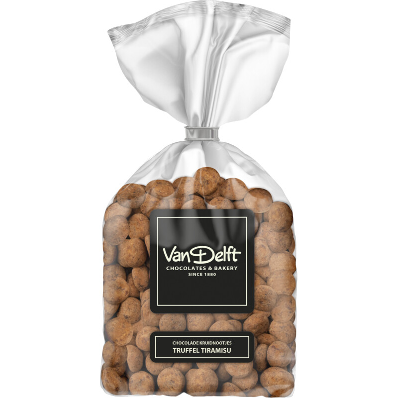 Een afbeelding van Van Delft Chocolade kruidnootjes truffel tiramisu