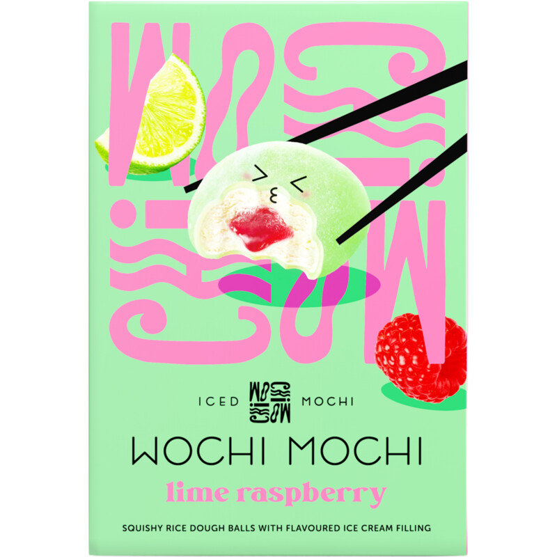 Een afbeelding van Wochi Mochi IJa limoen framboos