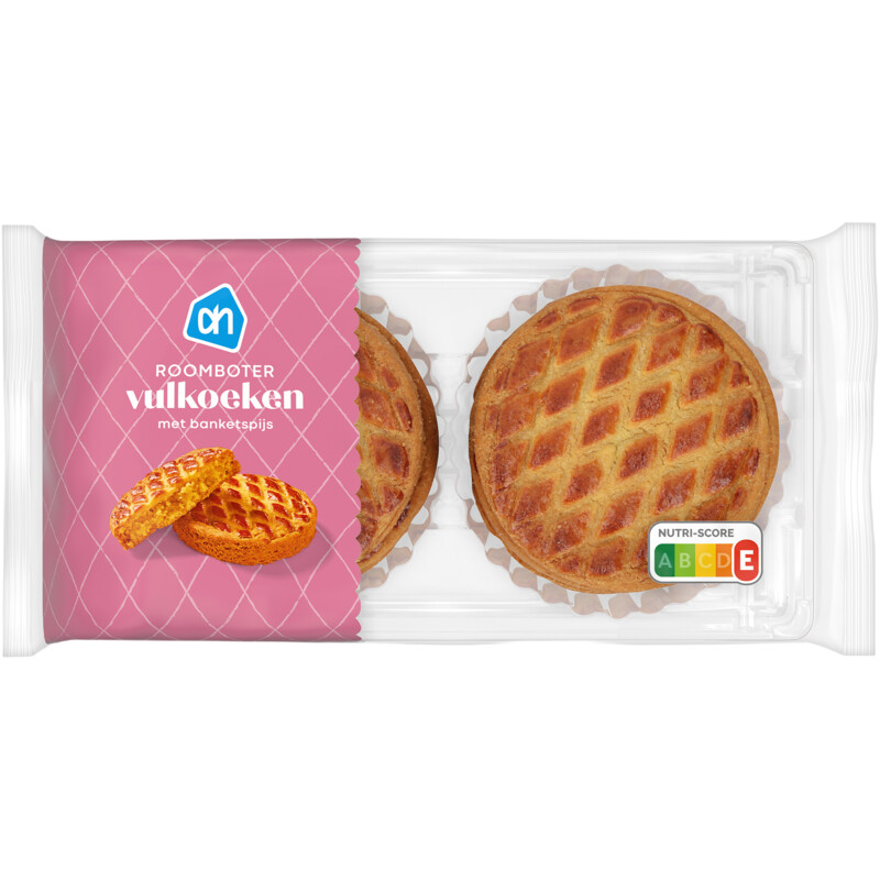 Een afbeelding van AH Roomboter vulkoeken met banketspijs