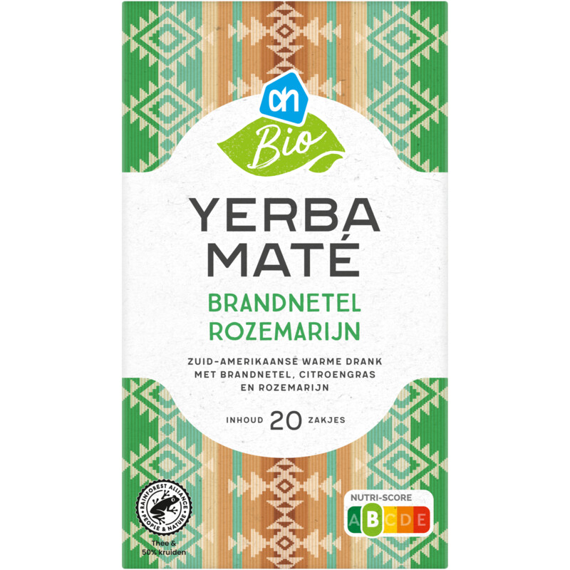 Een afbeelding van AH Biologisch Yerba mate brandnetel rozemarijn
