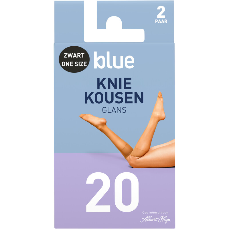 Een afbeelding van Blue Kniekousen glans zwart 20 denier