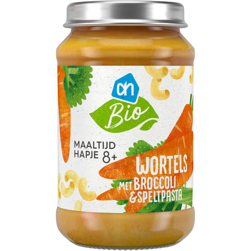 Een afbeelding van AH Biologisch Maaltijdhapje wortels broccoli pasta 8+
