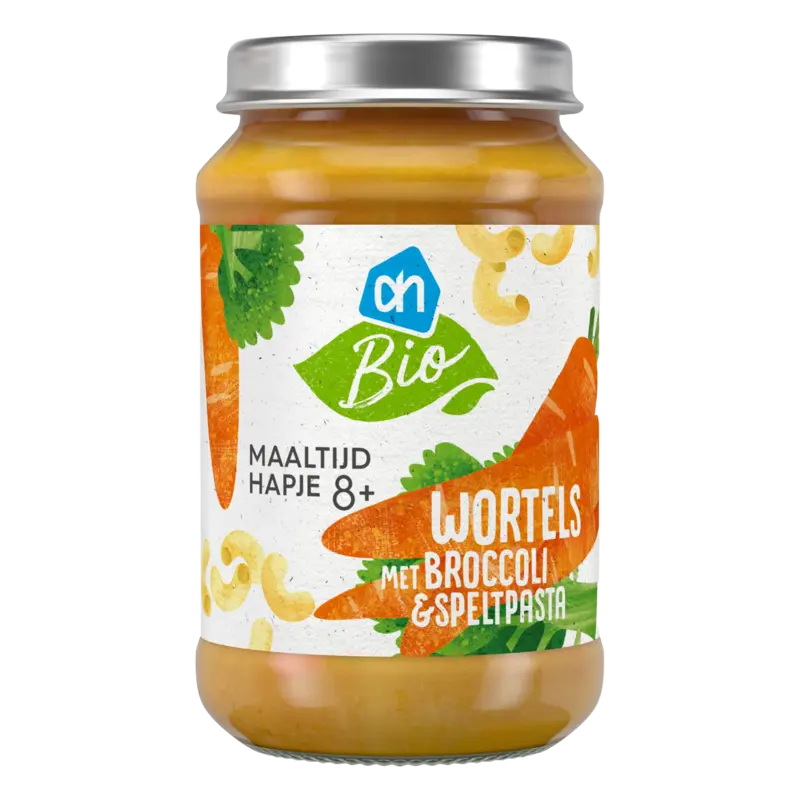 Maaltijdhapje wortels broccoli pasta 8+