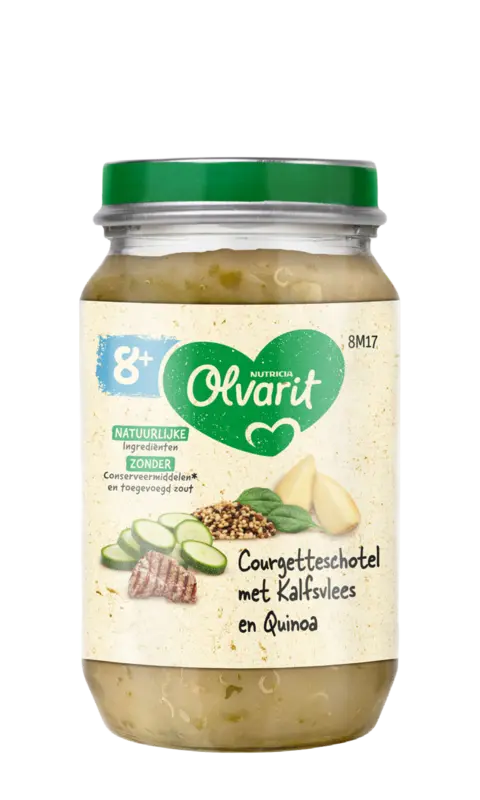 Olvarit Courgetteschotel kalfsvlees quinoa 8m+