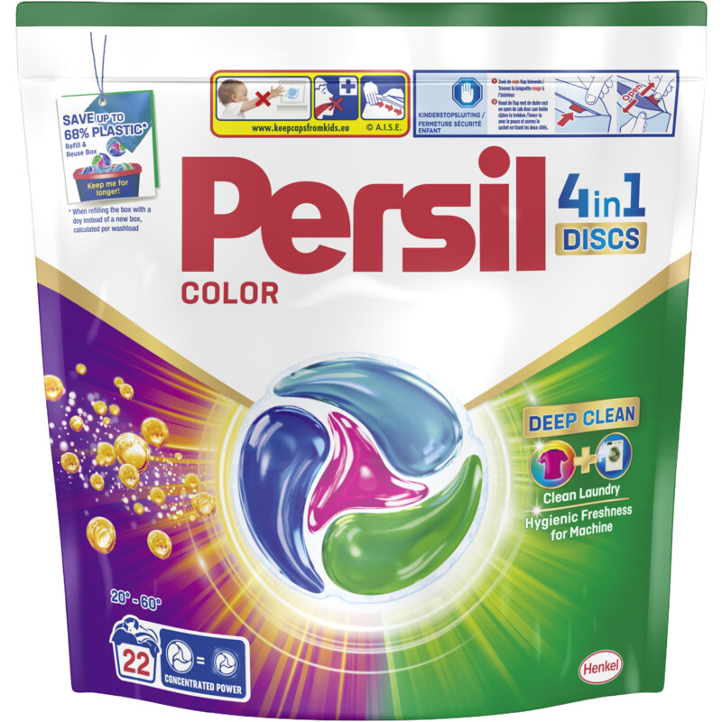 Een afbeelding van Persil Deep clean 4 in 1 discs capsules kleur