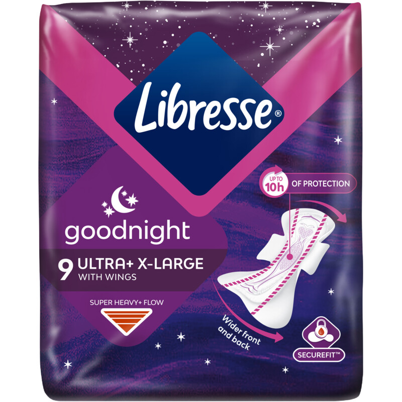 Een afbeelding van Libresse Ultra goodnight extra wing maandverband