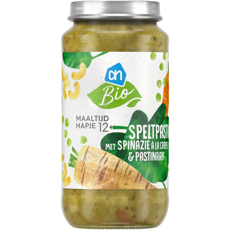 Een afbeelding van AH Biologisch Speltpasta spin a la creme pastin 12m+
