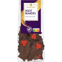 Een afbeelding van AH Excellent Hulstblaadjes pure chocolade