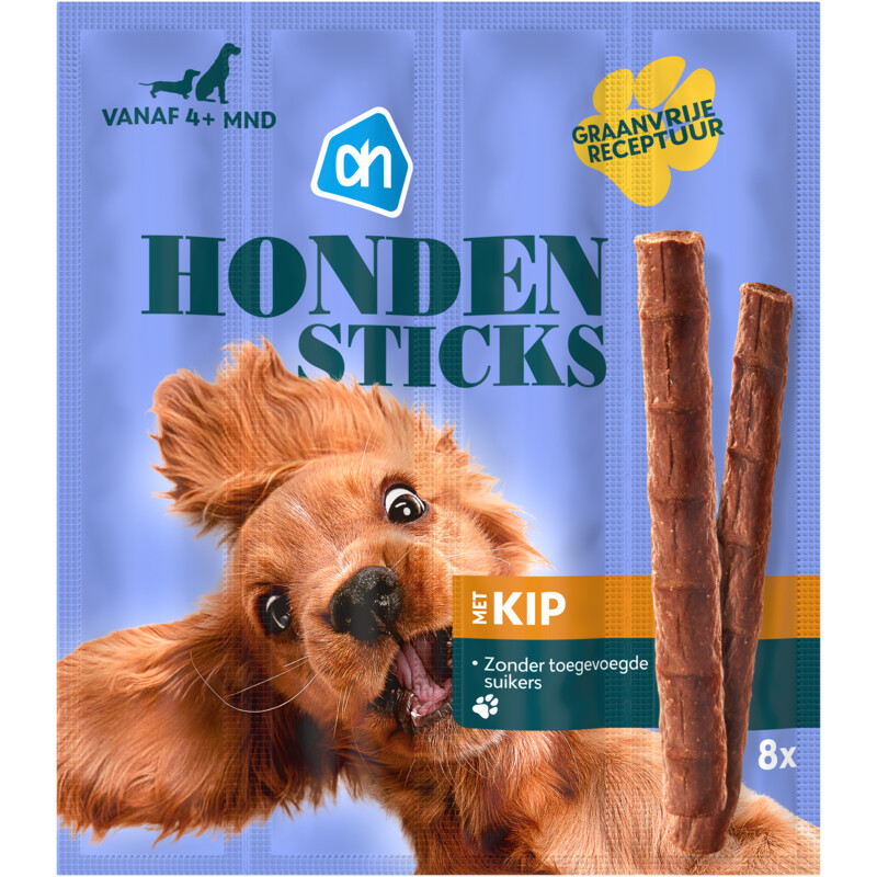 Een afbeelding van AH Hondensticks met kip graanvrij