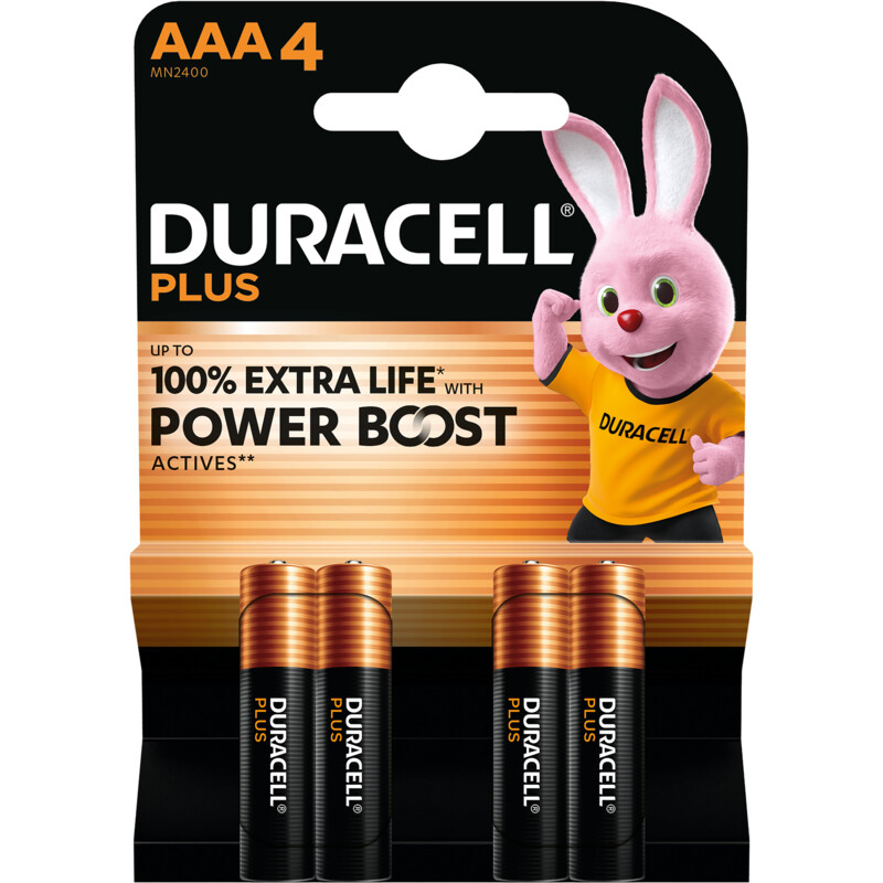 Een afbeelding van Duracell Plus AAA-alkaline batterijen MN2400