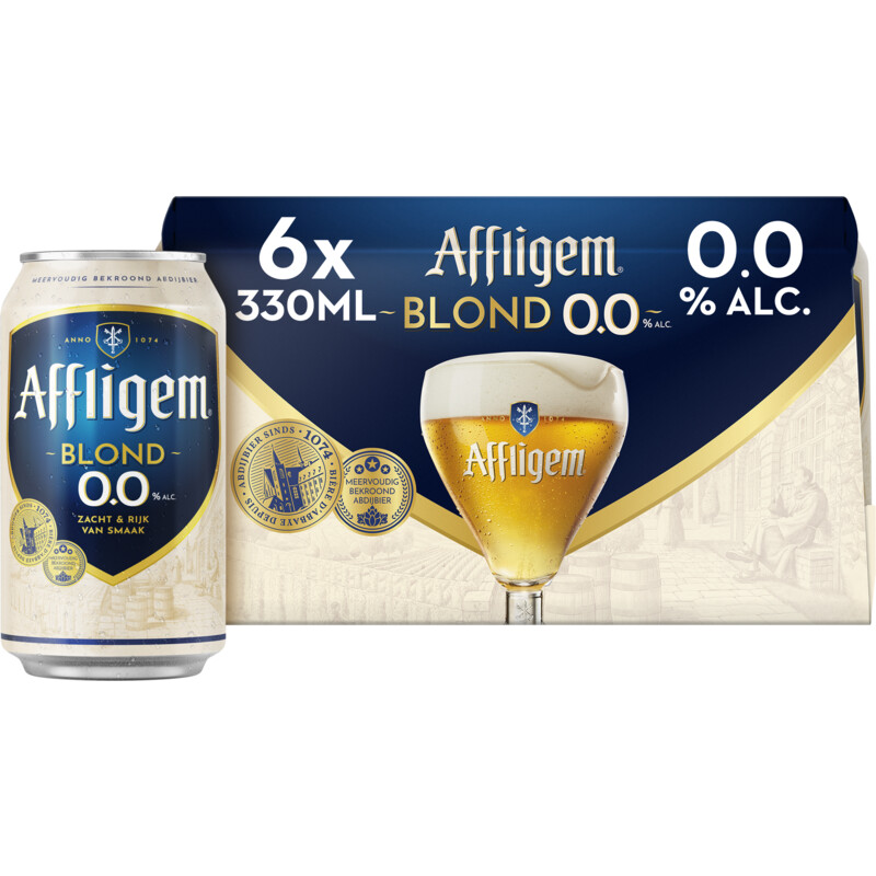 Een afbeelding van Affligem Blond 0.0 abdijbier 6-pack
