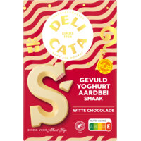 Een afbeelding van Delicata Chocoladeletter wit yoghurt aardbei