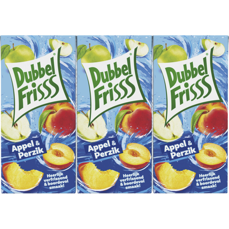 Een afbeelding van DubbelFrisss Appel & perzik 6-pack