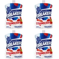 Een afbeelding van Melkunie Breaker Aardbei yoghurt 4-pack