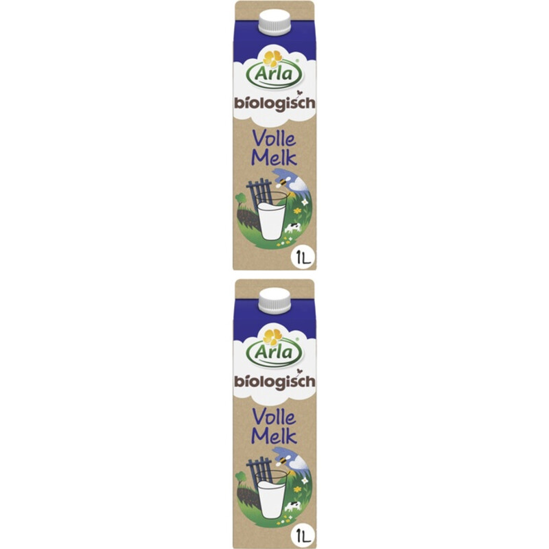 Een afbeelding van Arla Biologisch volle melk 1L 2-pack