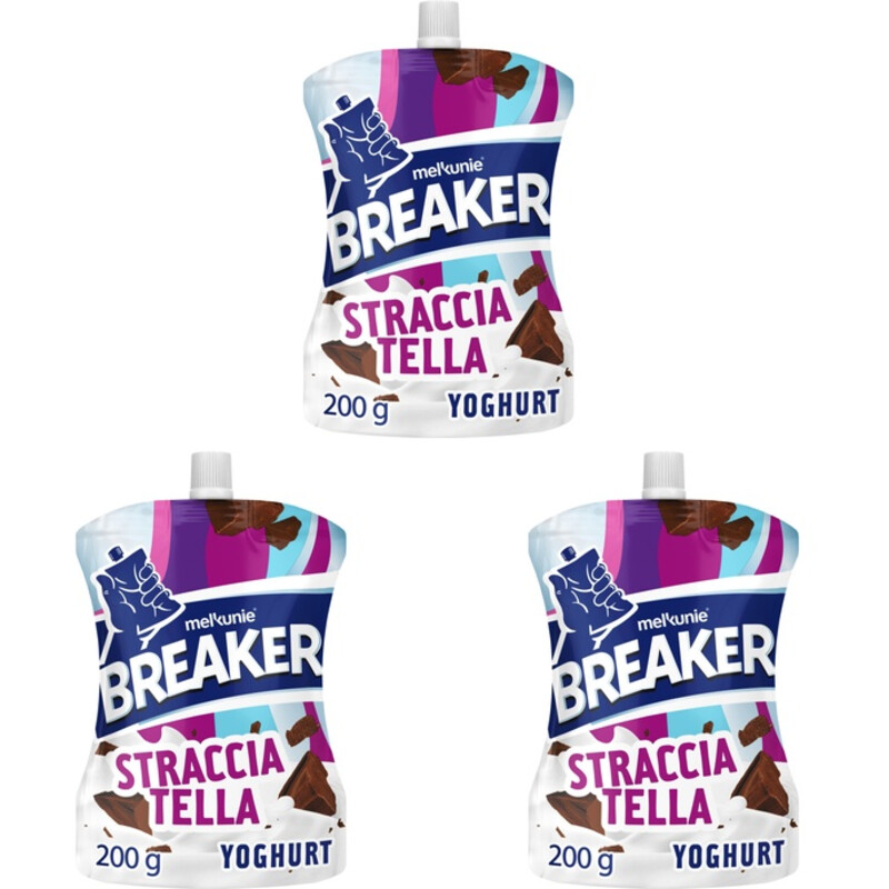 Een afbeelding van Melkunie Breaker straciatella yoghurt 3-pack
