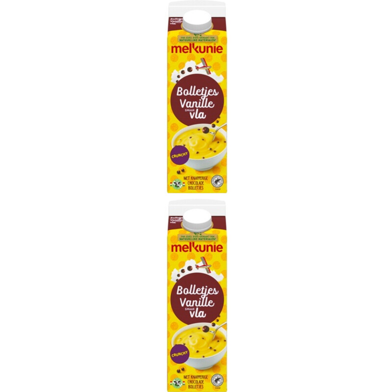 Een afbeelding van Melkunie Bolletjesvla met vanillesmaak 2-pack