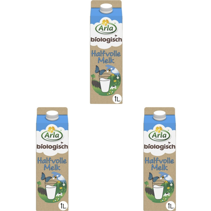 Een afbeelding van Arla Biologisch halfvolle melk 3-pack