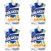 Een afbeelding van Melkunie Breaker banaan yoghurt 4-pack