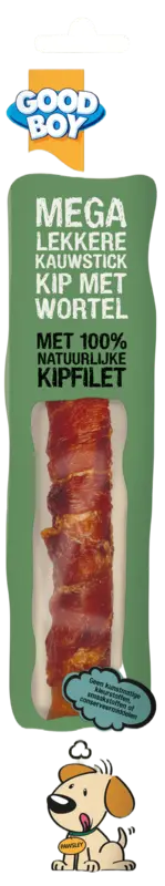 Mega lekkere kauwstick kip met wortel