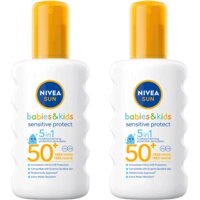 Een afbeelding van Nivea Sun Babies&kids 5in1 spray spf50+ 2-pack