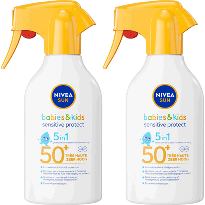 Een afbeelding van Nivea Sun Babies&kids zonnespray spf50+ 2-pack