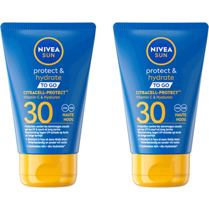 Een afbeelding van Nivea Sun Protect & hydrate to go spf30 2-pack