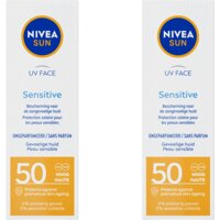 Een afbeelding van Nivea Sun Uv gezicht sensitive creme spf50 2-pack
