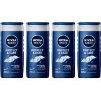 Een afbeelding van NIVEA Men protect care douchegel 3-in1 4-pack