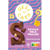 Een afbeelding van Delicata Chocoladeletter gevuld melk praliné
