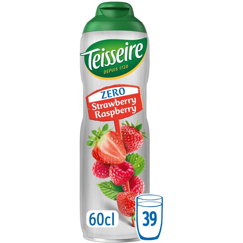 Een afbeelding van Teisseire Zero aardbei framboos siroop