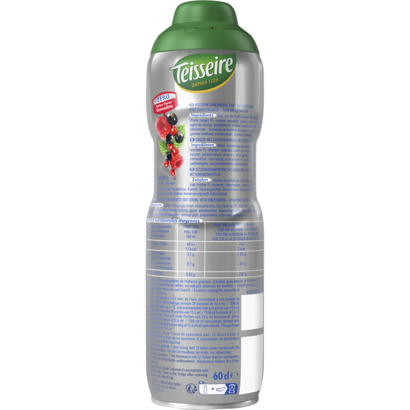 Een afbeelding van Teisseire Zero grenadine siroop
