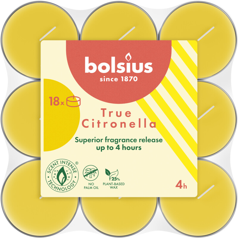 Een afbeelding van Bolsius Geurtheelichten true citronella 4 uurs