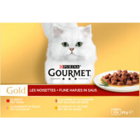 Gourmet Gold fijne hapjes met rund kalkoen zalm