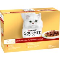 Een afbeelding van Gourmet Gold fijne hapjes met rund kalkoen zalm