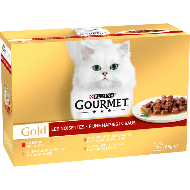 Een afbeelding van Gourmet Gold fijne hapjes met rund kalkoen zalm
