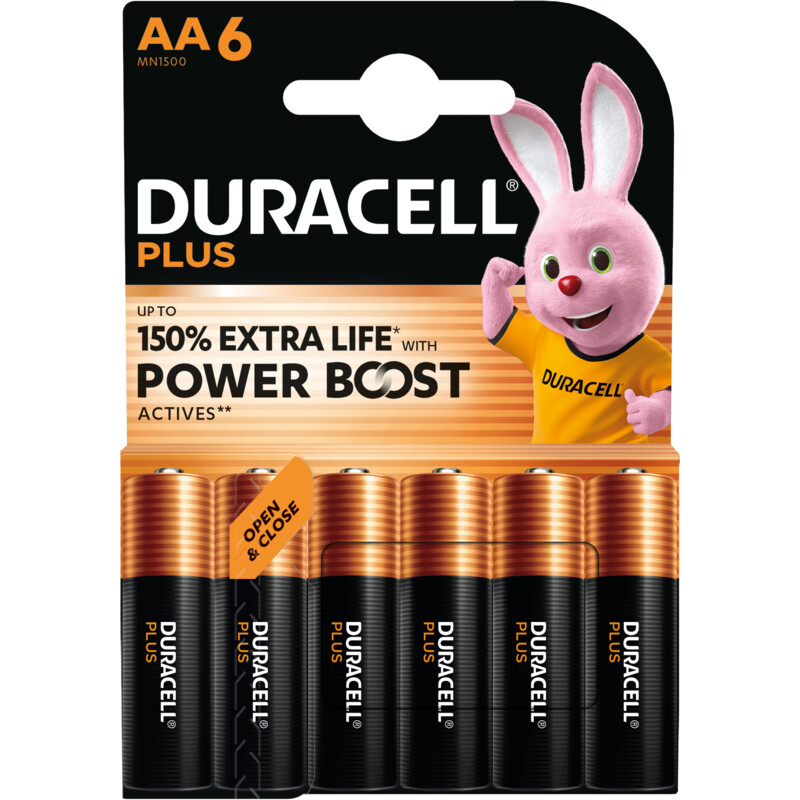 Een afbeelding van Duracell Plus AA-alkaline batterijen MN1500