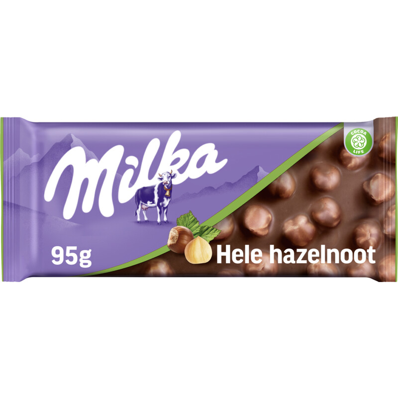 Een afbeelding van Milka Chocoladereep hele hazelnoot